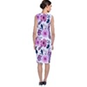 Purple-flower-butterfly-with-watercolor-seamless-pattern Sleeveless Velvet Midi Dress View2