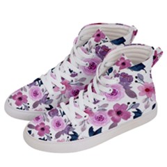 Purple-flower-butterfly-with-watercolor-seamless-pattern Women s Hi-top Skate Sneakers