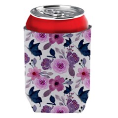 Purple-flower-butterfly-with-watercolor-seamless-pattern Can Holder