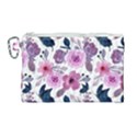 Purple-flower-butterfly-with-watercolor-seamless-pattern Canvas Cosmetic Bag (Large) View1