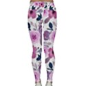 Purple-flower-butterfly-with-watercolor-seamless-pattern Lightweight Velour Classic Yoga Leggings View2