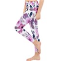 Purple-flower-butterfly-with-watercolor-seamless-pattern Lightweight Velour Classic Yoga Leggings View3