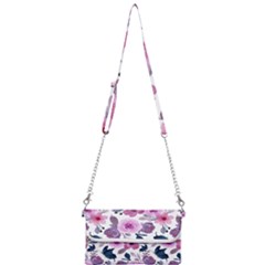 Purple-flower-butterfly-with-watercolor-seamless-pattern Mini Crossbody Handbag