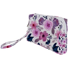 Purple-flower-butterfly-with-watercolor-seamless-pattern Wristlet Pouch Bag (small) by Jancukart