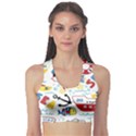 Seamless-pattern-vector-sailing-equipments-cartoon Sports Bra View1