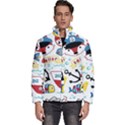 Seamless-pattern-vector-sailing-equipments-cartoon Men s Puffer Bubble Jacket Coat View1