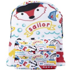 Seamless-pattern-vector-sailing-equipments-cartoon Giant Full Print Backpack by Jancukart