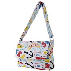 Seamless-pattern-vector-sailing-equipments-cartoon Full Print Messenger Bag (s)