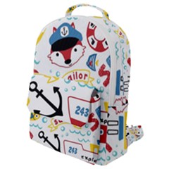 Seamless-pattern-vector-sailing-equipments-cartoon Flap Pocket Backpack (small) by Jancukart