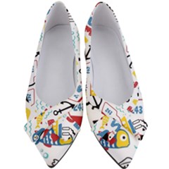 Seamless-pattern-vector-sailing-equipments-cartoon Women s Bow Heels by Jancukart