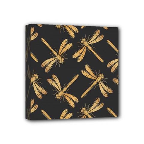 Golden-dragonfly-seamless-pattern-textile-design-wallpaper-wrapping-paper-scrapbooking Mini Canvas 4  X 4  (stretched)