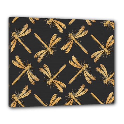 Golden-dragonfly-seamless-pattern-textile-design-wallpaper-wrapping-paper-scrapbooking Canvas 20  X 16  (stretched)