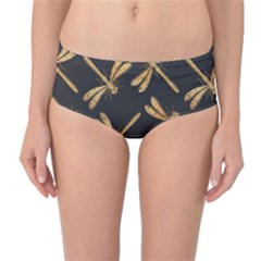 Golden-dragonfly-seamless-pattern-textile-design-wallpaper-wrapping-paper-scrapbooking Mid-waist Bikini Bottoms