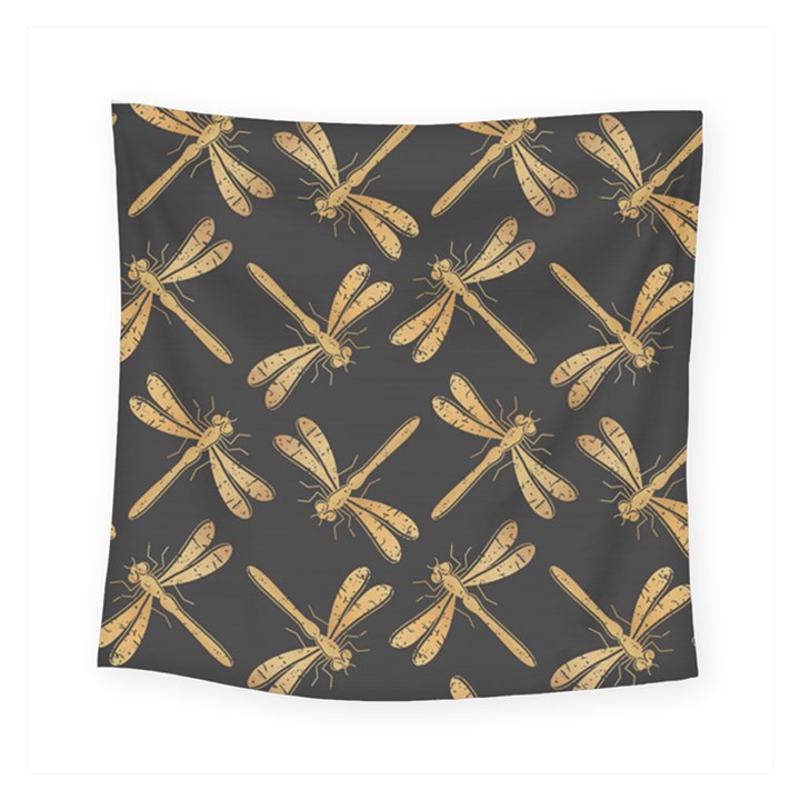 Golden-dragonfly-seamless-pattern-textile-design-wallpaper-wrapping-paper-scrapbooking Square Tapestry (Small)