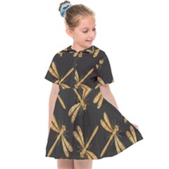 Golden-dragonfly-seamless-pattern-textile-design-wallpaper-wrapping-paper-scrapbooking Kids  Sailor Dress