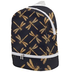 Golden-dragonfly-seamless-pattern-textile-design-wallpaper-wrapping-paper-scrapbooking Zip Bottom Backpack