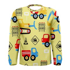 Seamless-pattern-vector-industrial-vehicle-cartoon Men s Long Sleeve Tee by Jancukart