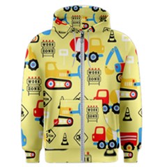 Seamless-pattern-vector-industrial-vehicle-cartoon Men s Zipper Hoodie by Jancukart