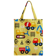 Seamless-pattern-vector-industrial-vehicle-cartoon Zipper Classic Tote Bag by Jancukart