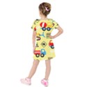 Seamless-pattern-vector-industrial-vehicle-cartoon Kids  Short Sleeve Velvet Dress View2