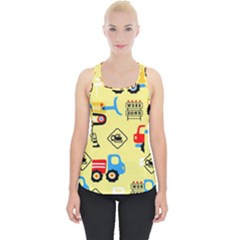 Seamless-pattern-vector-industrial-vehicle-cartoon Piece Up Tank Top