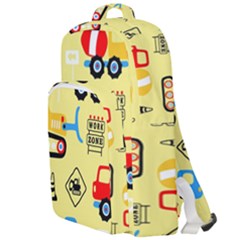 Seamless-pattern-vector-industrial-vehicle-cartoon Double Compartment Backpack by Jancukart