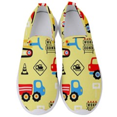 Seamless-pattern-vector-industrial-vehicle-cartoon Men s Slip On Sneakers