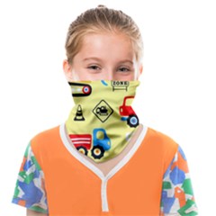 Seamless-pattern-vector-industrial-vehicle-cartoon Face Covering Bandana (kids) by Jancukart