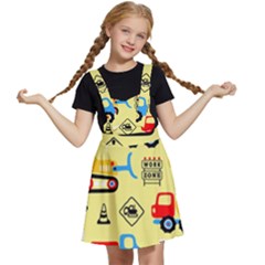 Seamless-pattern-vector-industrial-vehicle-cartoon Kids  Apron Dress