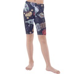 Hand-drawn-pattern-space-elements-collection Kids  Mid Length Swim Shorts by Jancukart