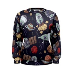 Hand-drawn-pattern-space-elements-collection Women s Sweatshirt