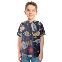 Hand-drawn-pattern-space-elements-collection Kids  Sport Mesh Tee