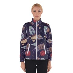 Hand-drawn-pattern-space-elements-collection Women s Bomber Jacket