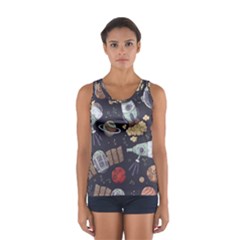 Hand-drawn-pattern-space-elements-collection Sport Tank Top 