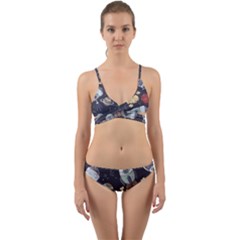 Hand-drawn-pattern-space-elements-collection Wrap Around Bikini Set