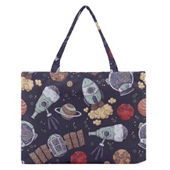 Hand-drawn-pattern-space-elements-collection Zipper Medium Tote Bag