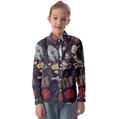 Hand-drawn-pattern-space-elements-collection Kids  Long Sleeve Shirt