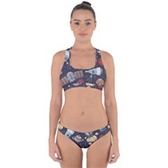 Hand-drawn-pattern-space-elements-collection Cross Back Hipster Bikini Set