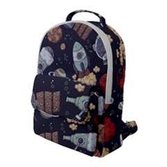 Hand-drawn-pattern-space-elements-collection Flap Pocket Backpack (large) by Jancukart