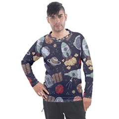 Hand-drawn-pattern-space-elements-collection Men s Pique Long Sleeve Tee