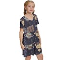 Hand-drawn-pattern-space-elements-collection Kids  Short Sleeve Tiered Mini Dress View3