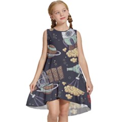 Hand-drawn-pattern-space-elements-collection Kids  Frill Swing Dress