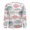 Hand-drawn-seamless-pattern-with-cute-fishes-doodle-style-pink-blue-colors Men s Long Sleeve Tee View2