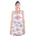 Hand-drawn-seamless-pattern-with-cute-fishes-doodle-style-pink-blue-colors Scoop Neck Skater Dress View1