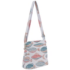 Hand-drawn-seamless-pattern-with-cute-fishes-doodle-style-pink-blue-colors Zipper Messenger Bag