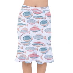 Hand-drawn-seamless-pattern-with-cute-fishes-doodle-style-pink-blue-colors Short Mermaid Skirt