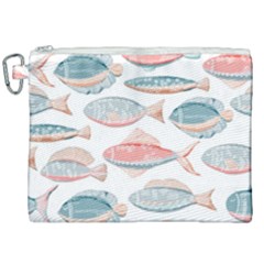 Hand-drawn-seamless-pattern-with-cute-fishes-doodle-style-pink-blue-colors Canvas Cosmetic Bag (xxl) by Jancukart