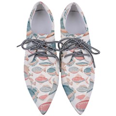 Hand-drawn-seamless-pattern-with-cute-fishes-doodle-style-pink-blue-colors Pointed Oxford Shoes by Jancukart