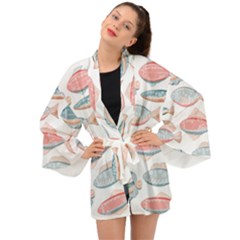 Hand-drawn-seamless-pattern-with-cute-fishes-doodle-style-pink-blue-colors Long Sleeve Kimono