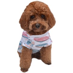 Hand-drawn-seamless-pattern-with-cute-fishes-doodle-style-pink-blue-colors Dog T-shirt